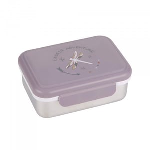 Lässig 1210029332 Lebensmittelbehälter Lunchbox Polypropylen (PP), Edelstahl Violett, Edelstahl