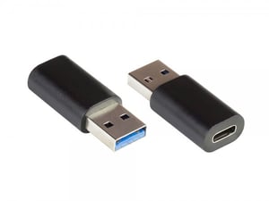 Alcasa USB-AD300 adapter för USB 3.0-/USB 3.1-kablar (Gen. 1) till USB-C, svart