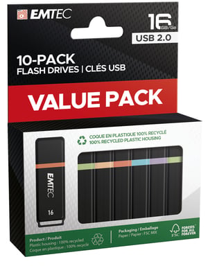 Emtec K100 pamięć USB 16 GB USB Typu-A 2.0 Czarny, Wielobarwny