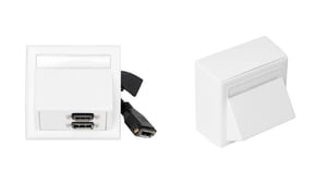 Vivolink WI221292 HDMI + DisplayPort + 3.5mm Electrical Outlet, White