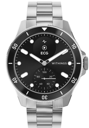 Withings ScanWatch Nova 1.6 cm (0.63") OLED 42 mm Hybrid Black, Stainless Steel GPS