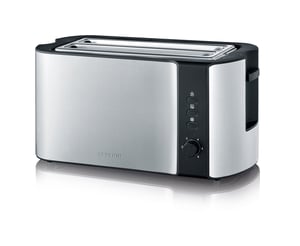 Severin AT 2590 2-slice toaster, 1400 W, Black, Silver