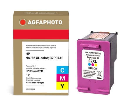AgfaPhoto APHP62CXL nabój z tuszem 1 szt. Zamiennik Wysoka (XL) wydajność Cyjan, Purpurowy, Żółty