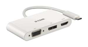 D-Link DUB-V310 dockningsstation, kabelansluten USB 3.2 Gen 1 (3.1 Gen 1) Type-C, vit