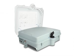 DeLOCK Fiber Optic Splitter for indoor and outdoor use, waterproof, IP65, lockable, 24 ports, gray