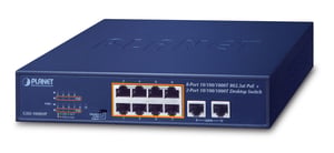 PLANET GSD-1008HP Unmanaged Gigabit-Ethernet-Netzwerk-Switch (10/100/1000) PoE-Unterstützung 1U Blau