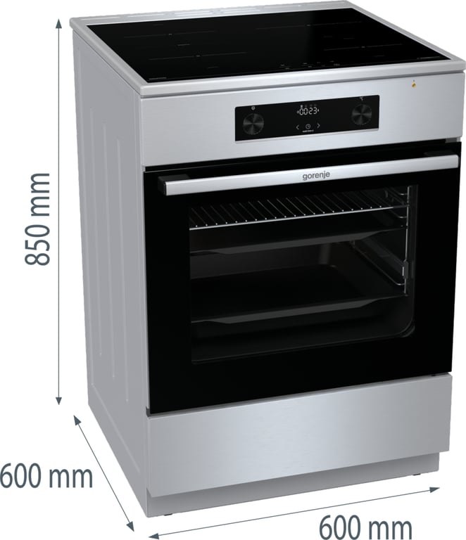 Gorenje GEIT6C60XPG Kuchenka wolnostojąca Prąd elektryczny Płyta indukcyjna strefowa Stal nierdzewna