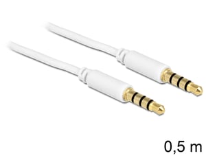 DeLOCK 3.5mm - 3.5mm, 0.5m kabel audio 0,5 m Biały