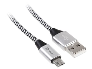 Tracer TRAKBK46262 USB 2.0 Cable, 1 m, Micro-USB B to USB A, Black, Silver