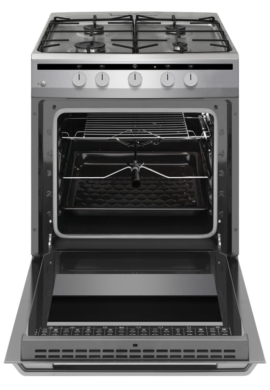Amica 618GGD4.33HZpFQ(Xx) Kuchenka wolnostojąca Gaz Stal nierdzewna