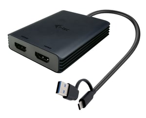 i-tec CADUAL4KHDMI-Adapterkabel 0,27 m USB Typ A/USB Typ C 2 x HDMI Schwarz