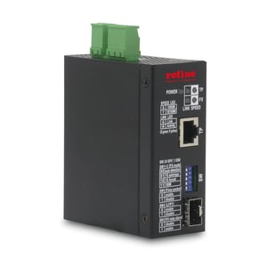 ROLINE Industrie-Konverter, 10/100/1000T – 100/1000F Netzwerkkonverter