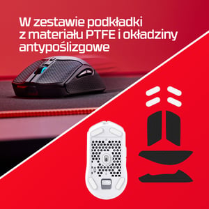 HyperX Pulsefire Haste 2 — bezprzewodowa mysz dla graczy (biała)