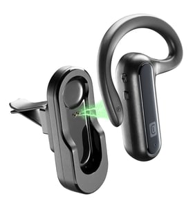 Cellularline 8018080443466 Trådlösa hörlurar, öppna hörlurar, in-ear-hörlurar, samtal/musik via Bluetooth, laddningsstation, svart