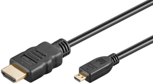 Goobay 53785 HDMI-Kabel, 2 m, HDMI Typ A (Standard), HDMI Typ D (Micro), schwarz