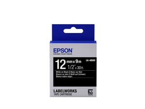 Epson Label Cartridge Vivid LK-4BWV Weiß/Schwarz Etikettenband 12 mm (9 m)
