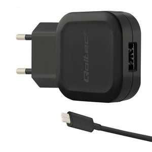 Qoltec 50184 laddare för bärbara enheter Hörlurar, headset, powerbank, smartphone, surfplatta Svart Växelström, likström Internt