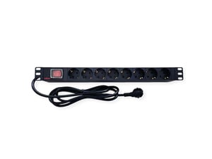 ROLINE 19.07.1619 PDU Power Distribution Unit, 8 x Network Outlets, 1U, Black