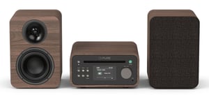 Pure Classic Stereo Mini System 40 W Home Audio Micro System, Brown, Walnut