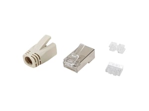 Stecker 121182 RJ-45, Edelstahl, transparent, weiß