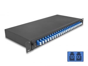 DeLOCK 19″ Fiber Optic Patch Panel, 24 x LC Duplex OS2, 1U, Fully Assembled