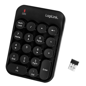 LogiLink ID0173 Numeric Keypad, Universal RF Wireless, Black