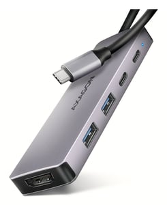 Axagon HMC-5H60 Wired USB 3.2 Gen 1 (3.1 Gen 1) Type-C Docking Station, Gray