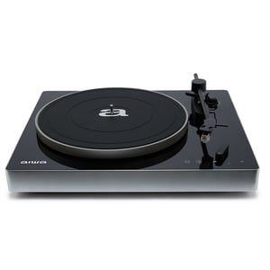 Aiwa APX-680BT Plattenspieler mit drehbarem Plattenteller, Riemenantrieb, schwarz, automatisch