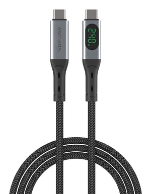4smarts 541438 kabel USB USB4 Gen 2x2 1,5 m USB C 40 Gbit/s 240 W Czarny, Szary