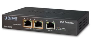 PLANET POE-E202 Netzwerk-Extender Sender und Empfänger Schwarz 10, 100, 1000 Mbit/s