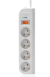 Belkin F9E400FR1M Surge Protector, White, 4 x 230 V Power Outlets, 1 m