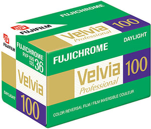 Fujifilm Velvia 100 färgnegativfilm, 36 bilder.