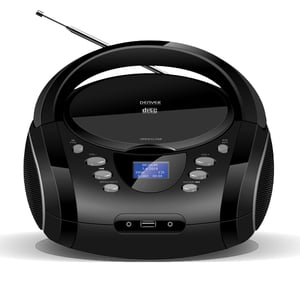 Denver TDB-10 tragbares Stereosystem, analog, 1,8 W, DAB+, FM, schwarz, MP3-Player