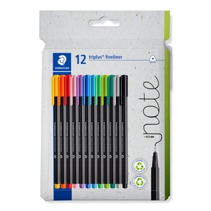 Staedtler 334 C12 cienkopis Superfine Czarny, Niebieski, Zielony, Szary, Jasny Niebieski, Jasnozielony, Pomarańczowy, Różowy, Czerwony, Fioletowy, Żółty 12 szt.