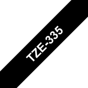 Brother TZE-335 taśmy do etykietowania Biały na czarnym TZ