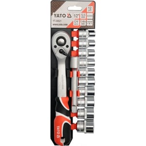 Yato YT-38821 Socket Wrench Set, 12-piece socket wrench set.