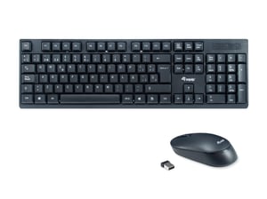 Equip 245221 Tastatur mit integrierter Maus, RF Wireless, QWERTY, Spanisch, Schwarz