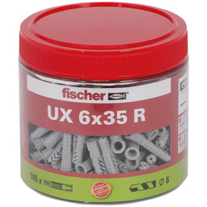 Fischer 531027 Expansion Anchor, 185 pcs. Nylon, Round