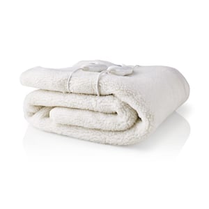 Nedis PEBL120CWT2 elektrisk filt 120 W Vit polyester, syntetisk ull