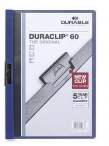 Durable Duraclip 60 PVC Bag, Blue, Transparent
