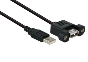 Alcasa USB 2.0 A/A 1.8m USB Cable, 1.8 m, USB A, Black