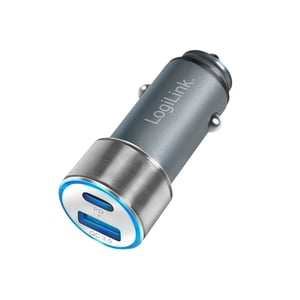LogiLink PA0252 Ladegerät für mobile Geräte, universell, grau, Zigarettenanzünder, Schnellladung, automatisch