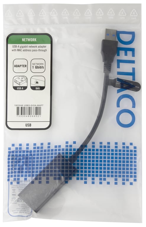 Deltaco USB3-GIGA-MAPT karta sieciowa