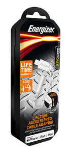 Energizer C41EUJALIAT Audiokabel 0,11 m, 3,5 mm – Lightning, Weiß