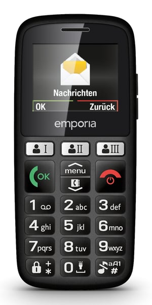Emporia emporiaHAPPY 4,6 cm (1.81") 70 g Czarny Telefon dla początkujących