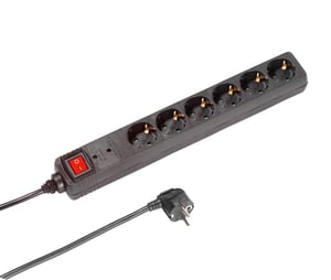 Vivanco EBLS 6SS 1.4 m Power Strip, 6 Outlets, Indoor, Black