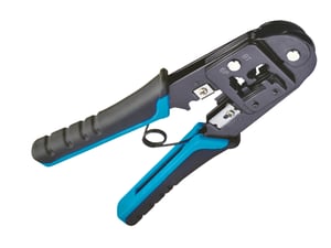 Alantec NI024 Kabelpresszange, Presswerkzeug, Schwarz, Blau