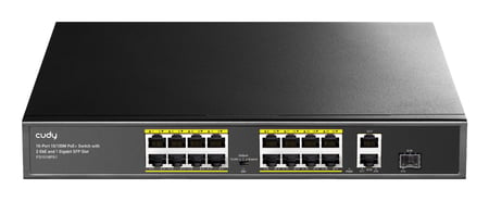 Cudy FS1018PS1 przełącznik sieciowy Fast Ethernet (10/100) Obsługa PoE Szary