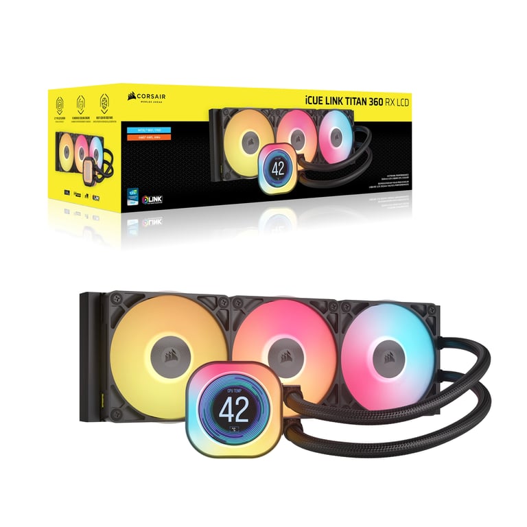фото Водяне охолодження Corsair iCUE Link Titan 360 RX LCD Black (CW-9061023-WW)