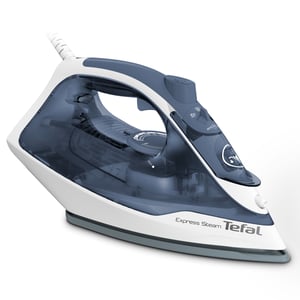 Tefal Express Steam FV2837 Trocken- und Dampfbügeleisen, Keramiksohle, 2400 W, Blau, Grau, Weiß